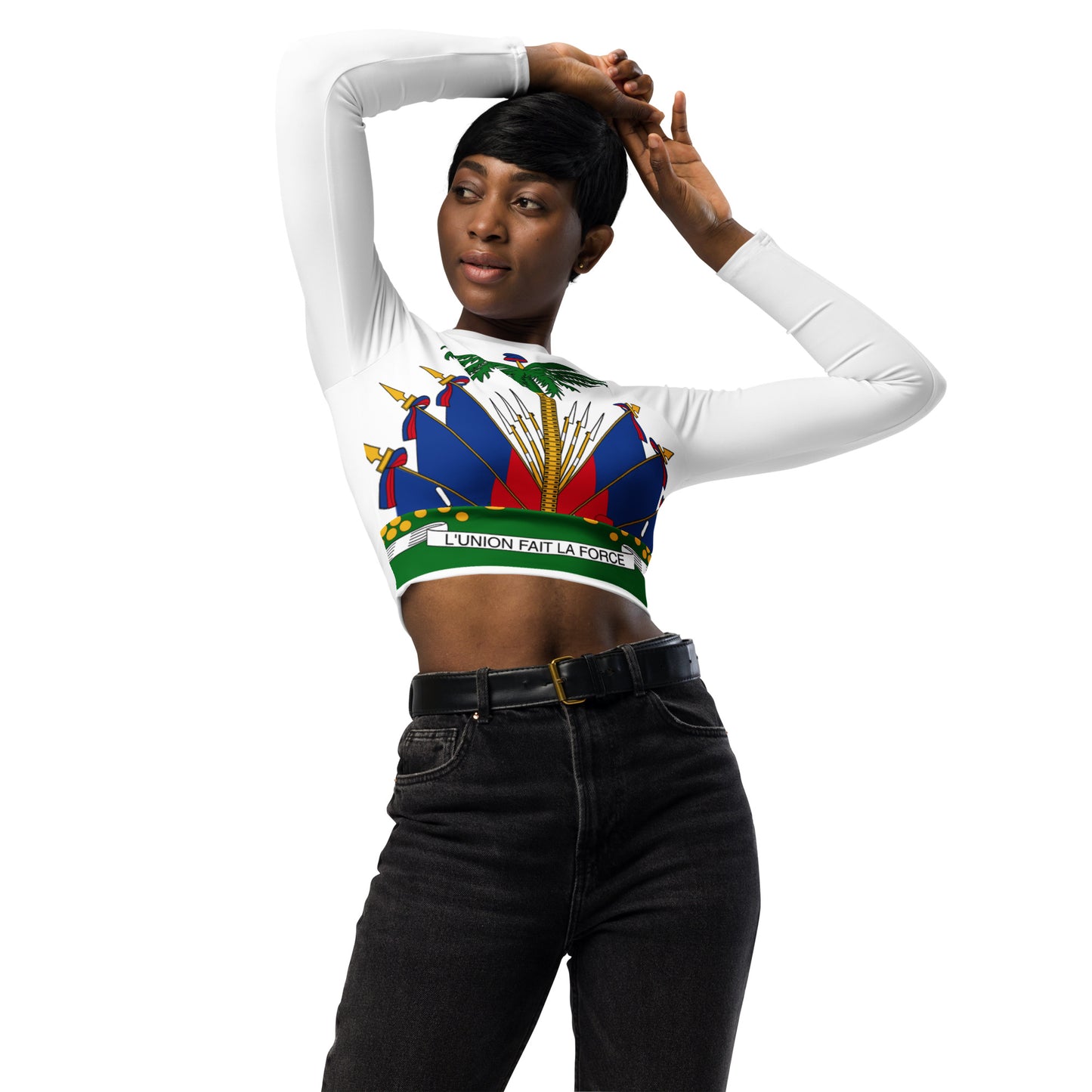 Haiti Recycled long-sleeve crop top