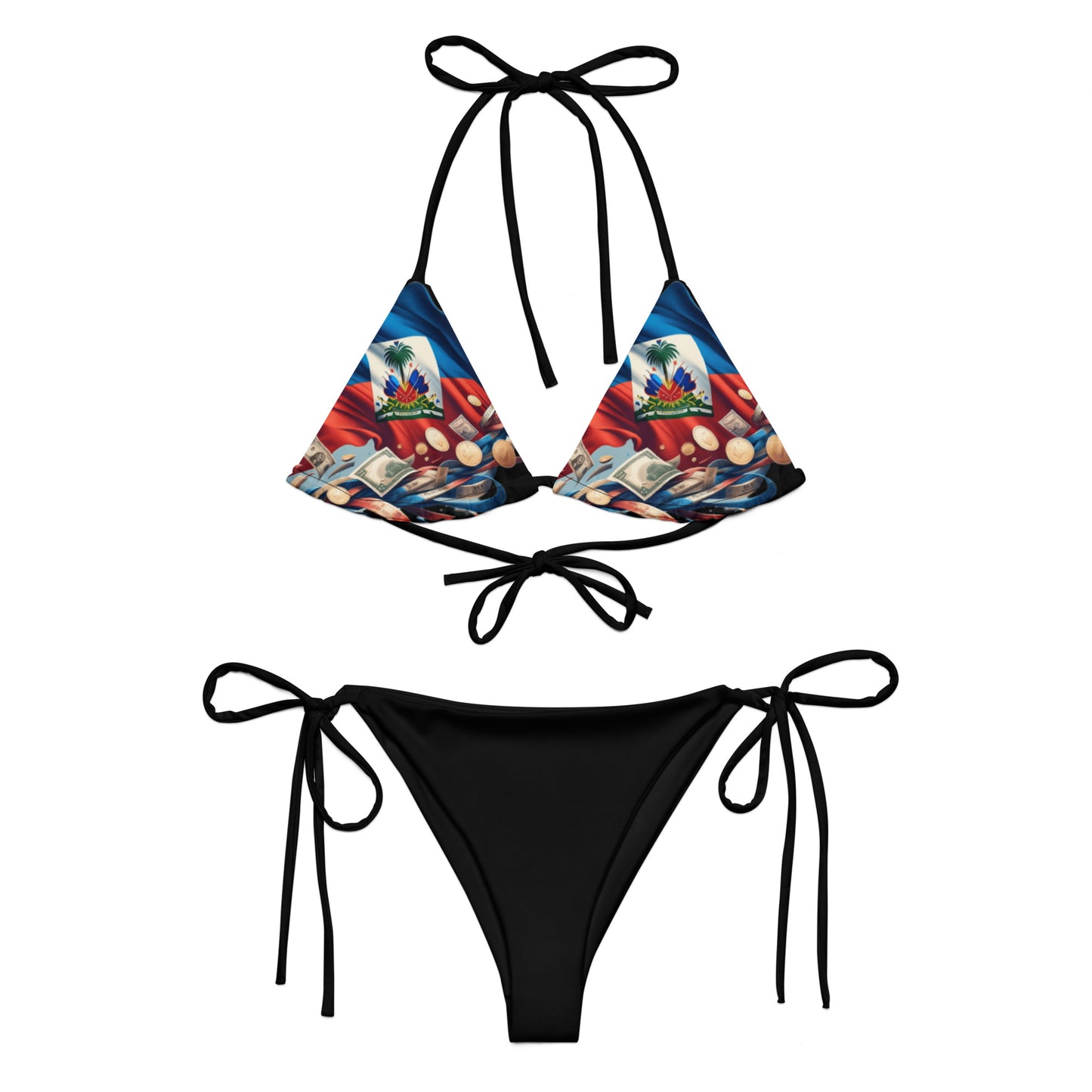 All-over print recycled string bikini