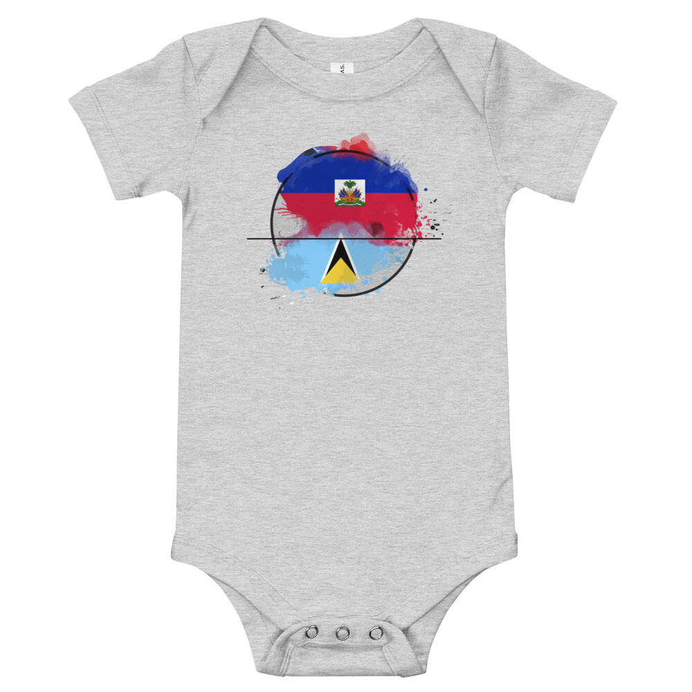 Haiti & St. Lucia Baby short sleeve one piece
