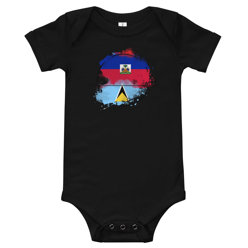Haiti & St. Lucia Baby short sleeve one piece