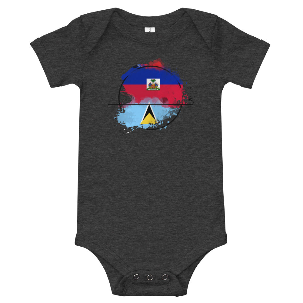 Haiti & St. Lucia Baby short sleeve one piece