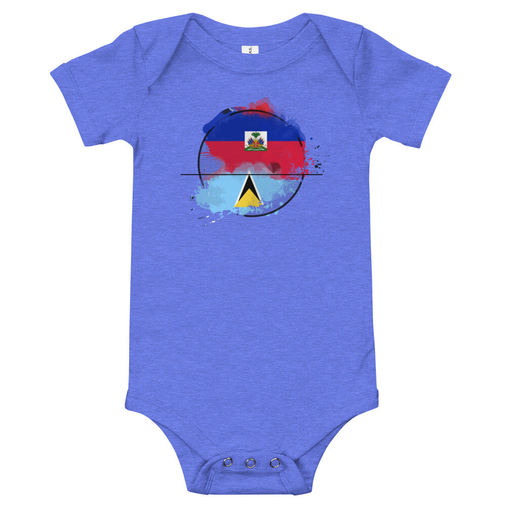 Haiti & St. Lucia Baby short sleeve one piece