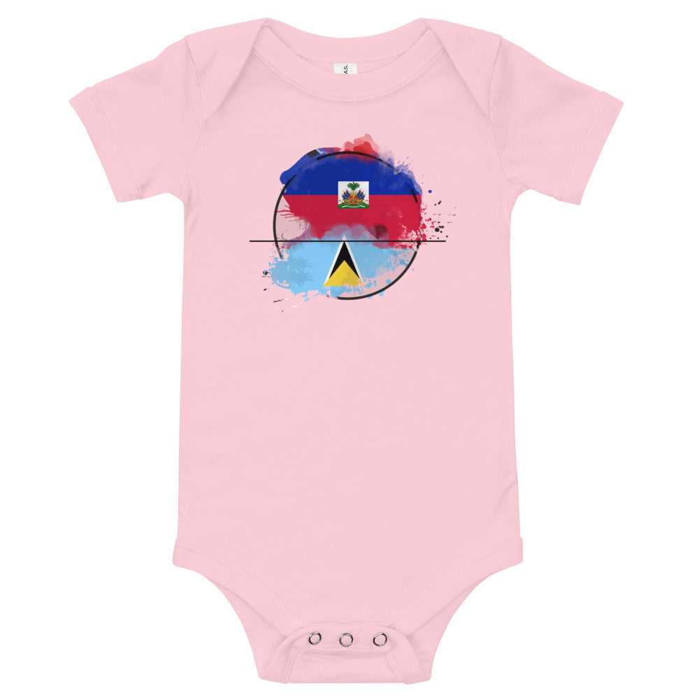 Haiti & St. Lucia Baby short sleeve one piece