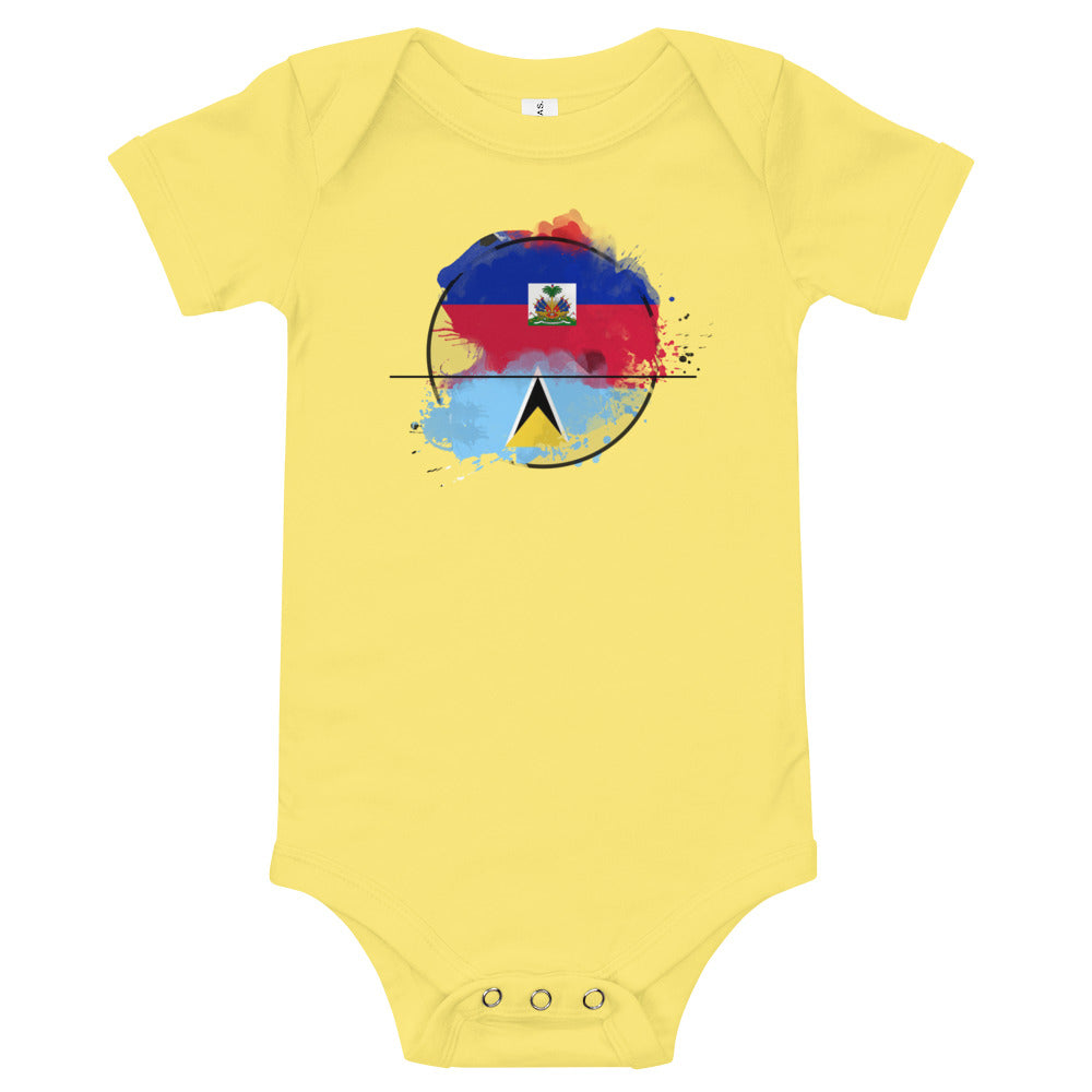 Haiti & St. Lucia Baby short sleeve one piece