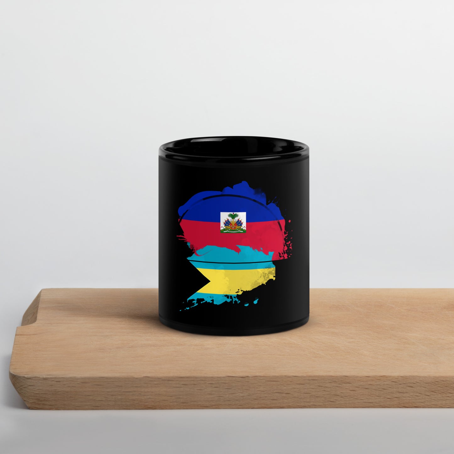 Haiti and Bahamas Black Glossy Mug