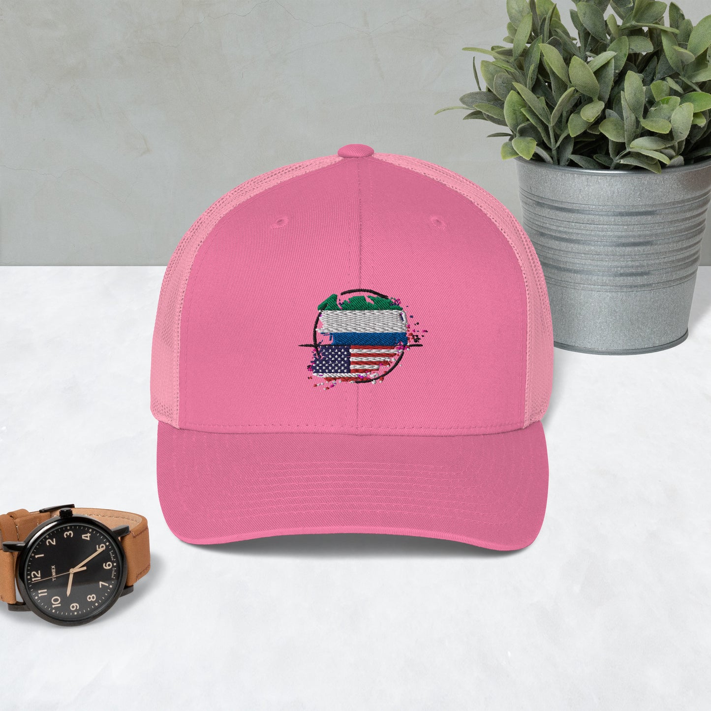 Sierra Leaone and USA Trucker Cap