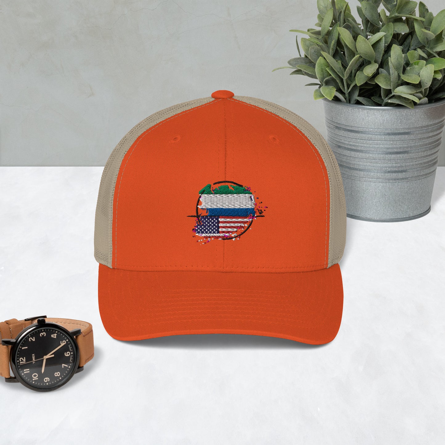 Sierra Leaone and USA Trucker Cap