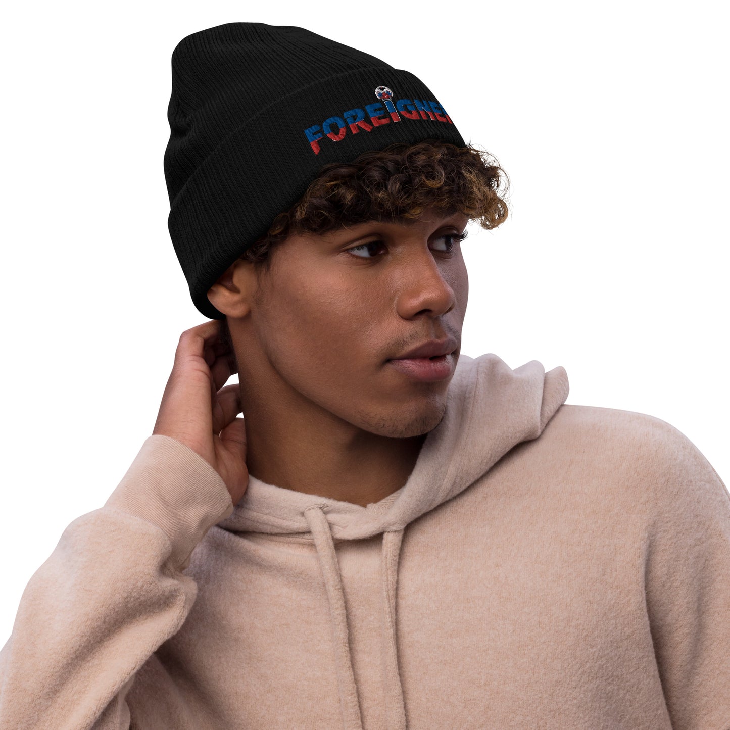 Haiti Foreigner Ribbed Knit Beanie