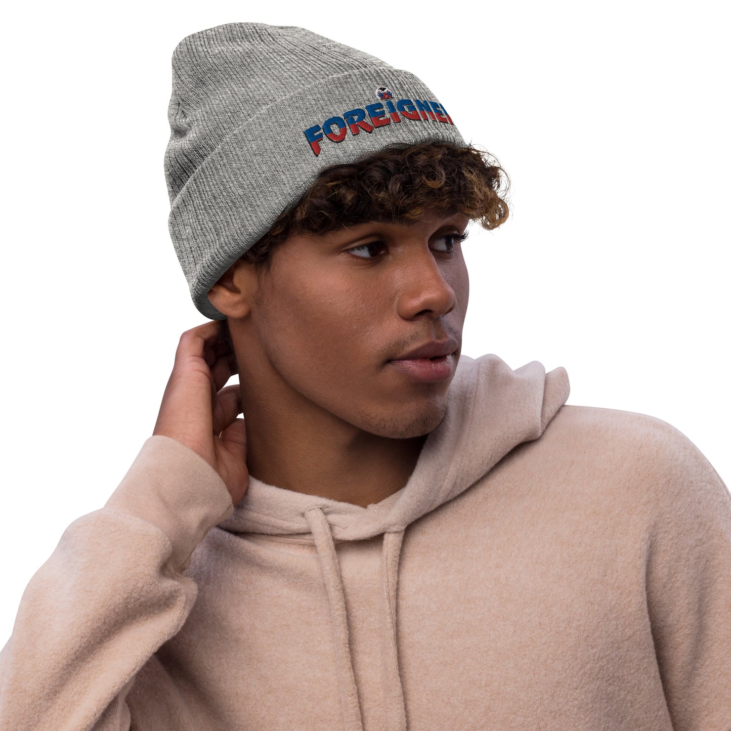 Haiti Foreigner Ribbed Knit Beanie