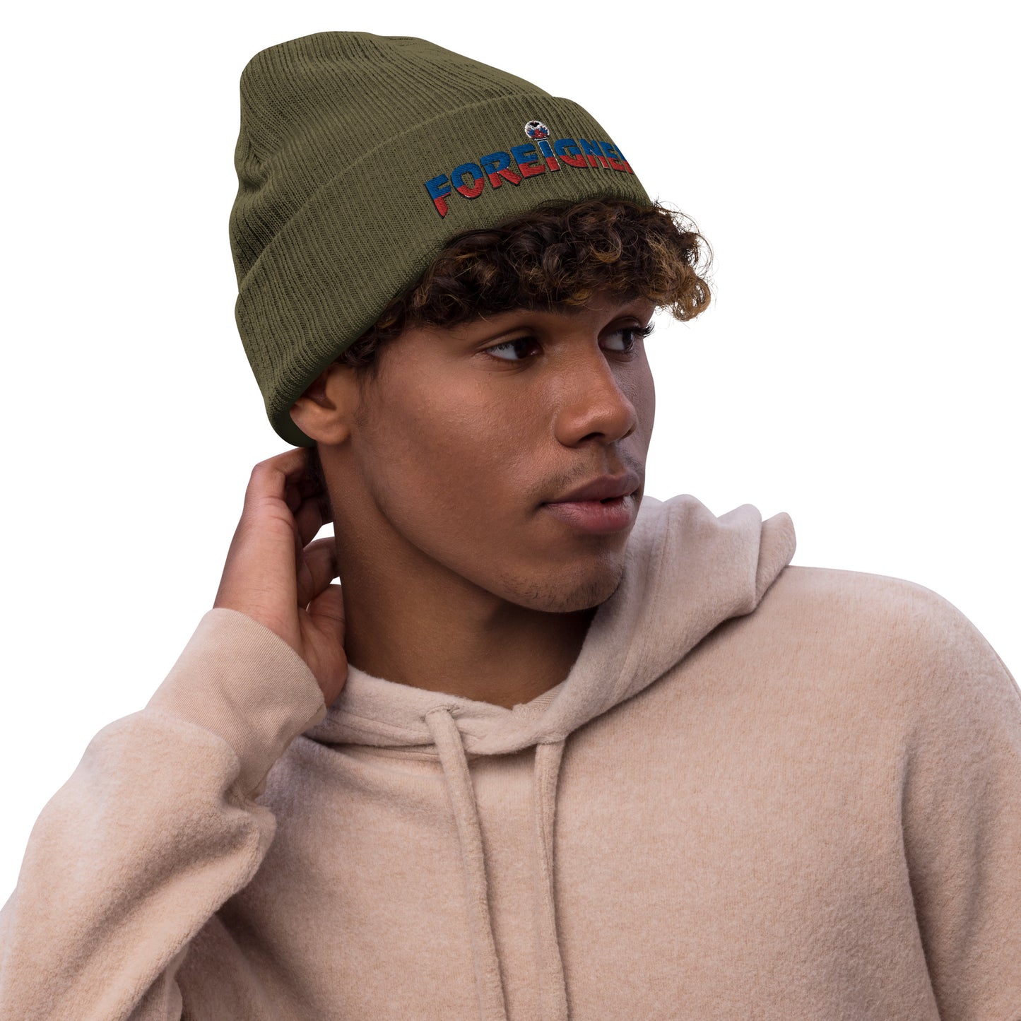 Haiti Foreigner Ribbed Knit Beanie