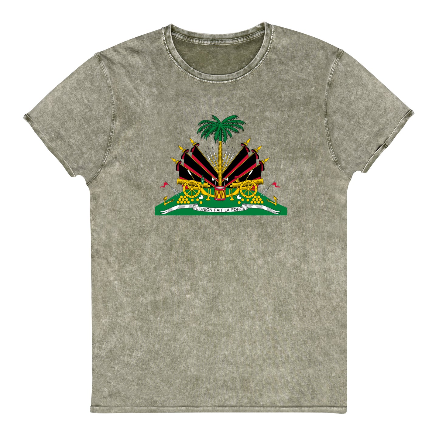 Ayiti red and black Denim T-Shirt