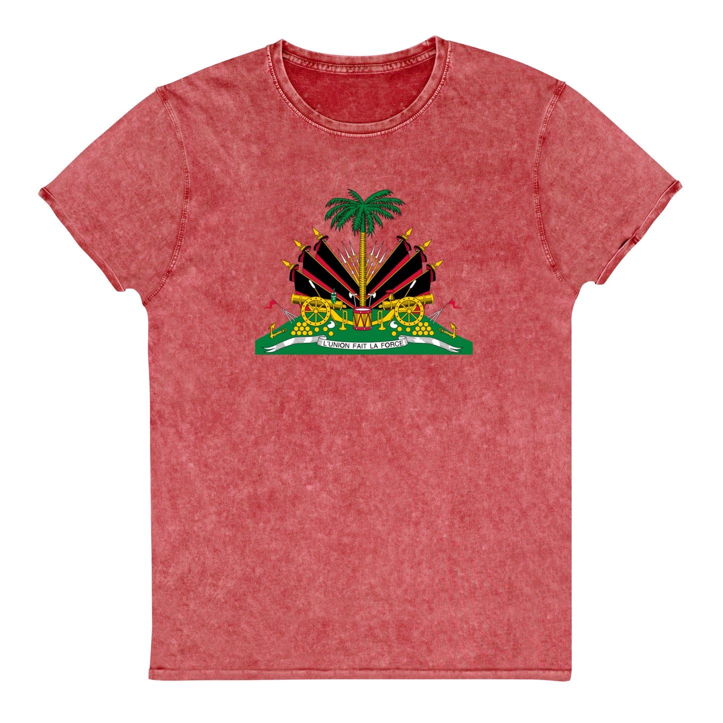 Ayiti red and black Denim T-Shirt