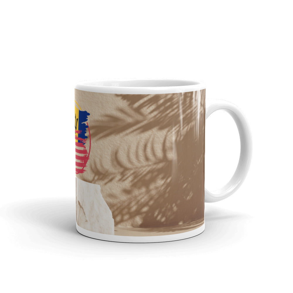 Barbados White glossy mug