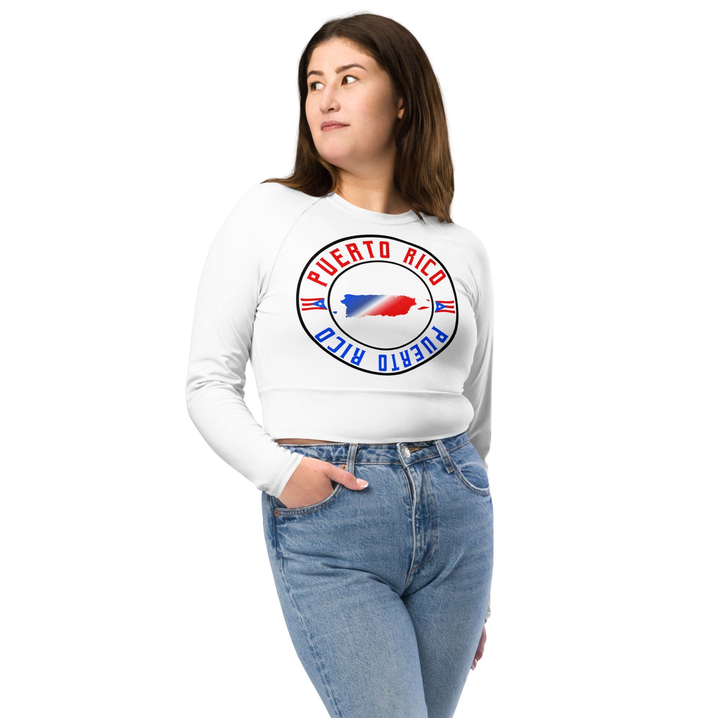 Puerto Rico Recycled long-sleeve crop top