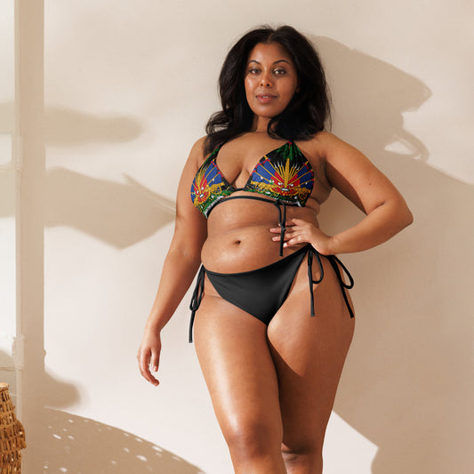 Haiti All-over print recycled string bikini