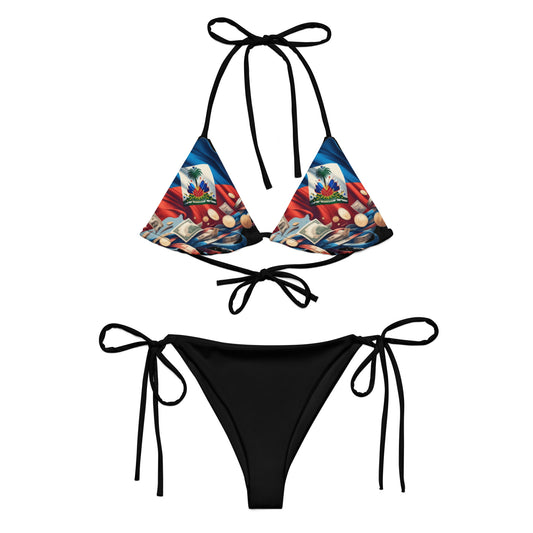 All-over print recycled string bikini