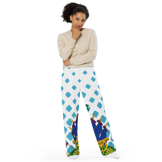 Haiti All-over print unisex wide-leg pants