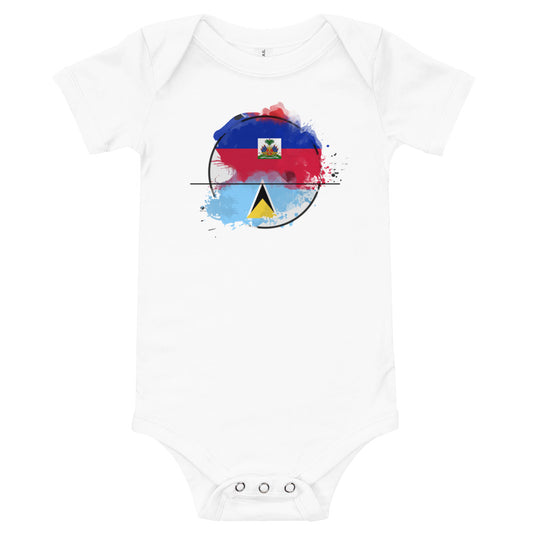 Haiti & St. Lucia Baby short sleeve one piece