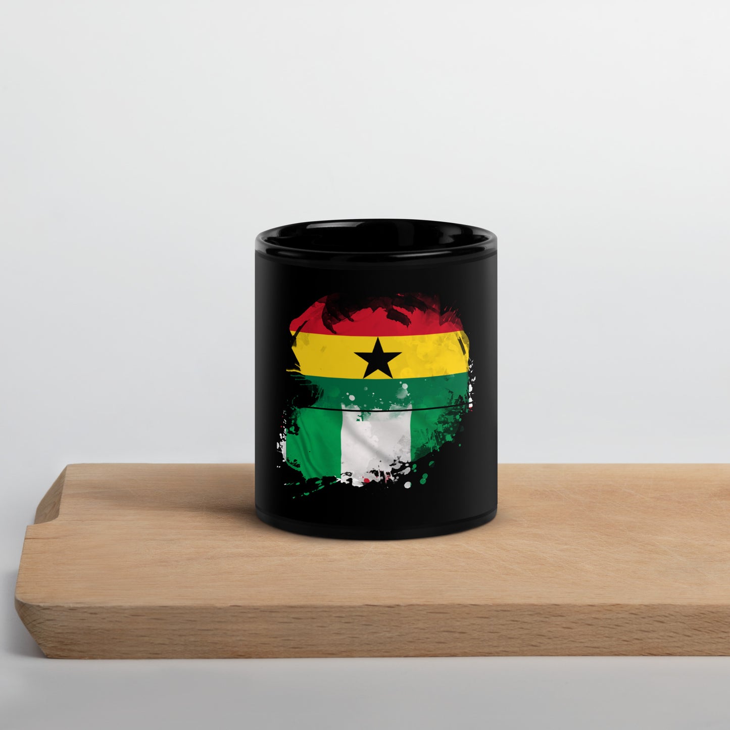 Nigeria Black Glossy Mug