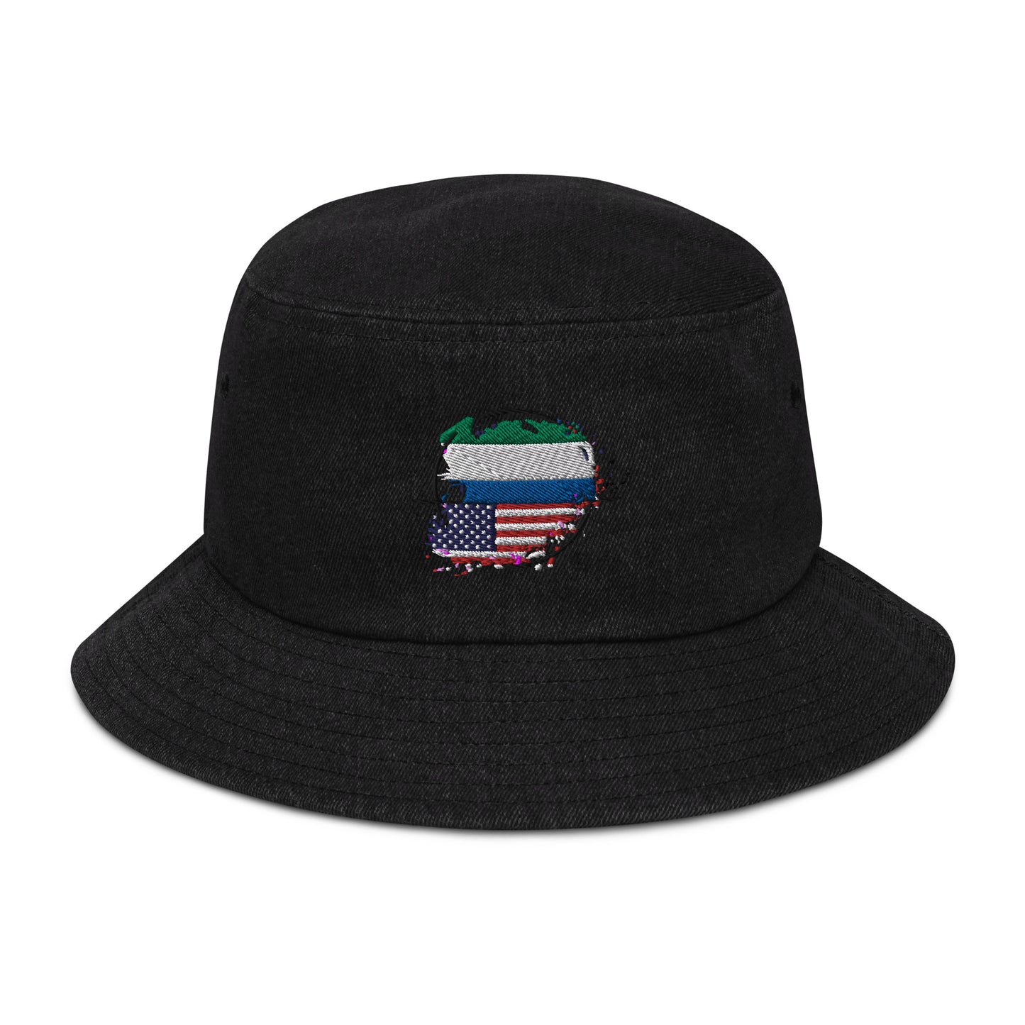 Sierra Leone and USA Denim bucket hat