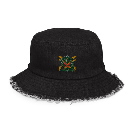 Jamaica Distressed denim bucket hat