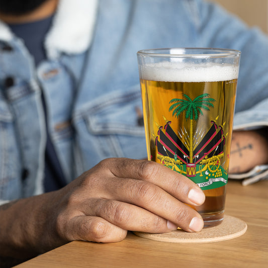 Haiti r/b flag Shaker pint glass
