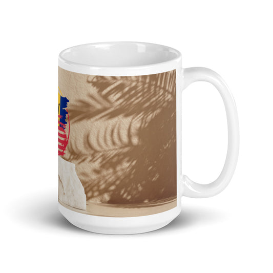 Barbados White glossy mug